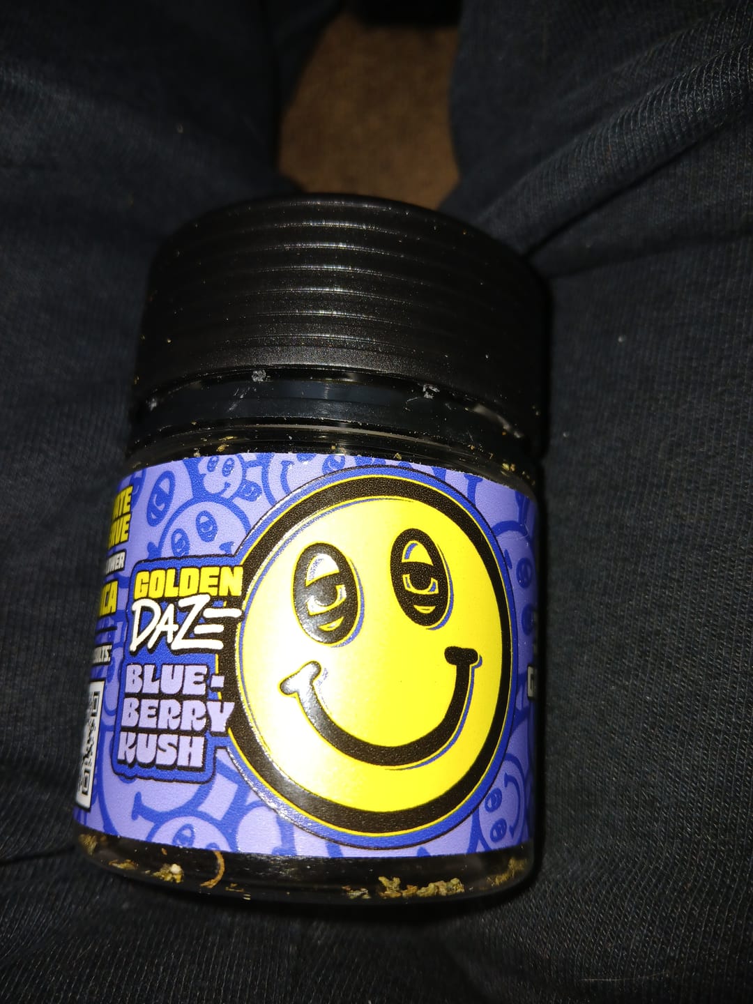 Customer photo review of Blue Berry Kush • Flower Jar