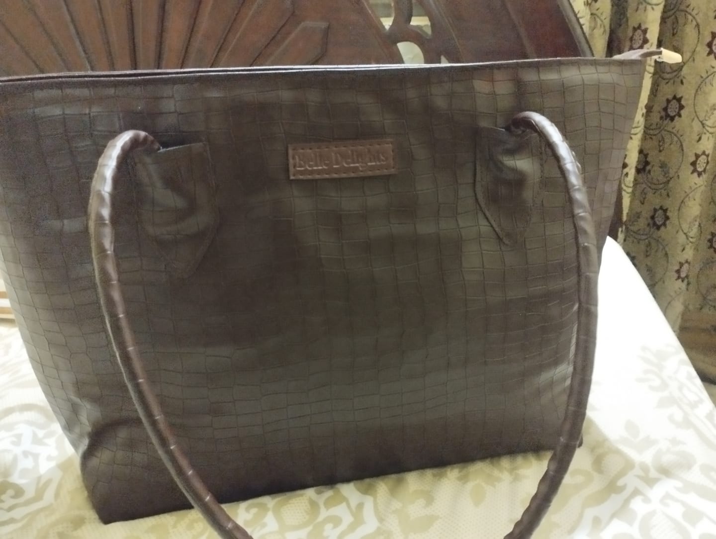 Customer photo review of Brown Belle Croc Tote Bag