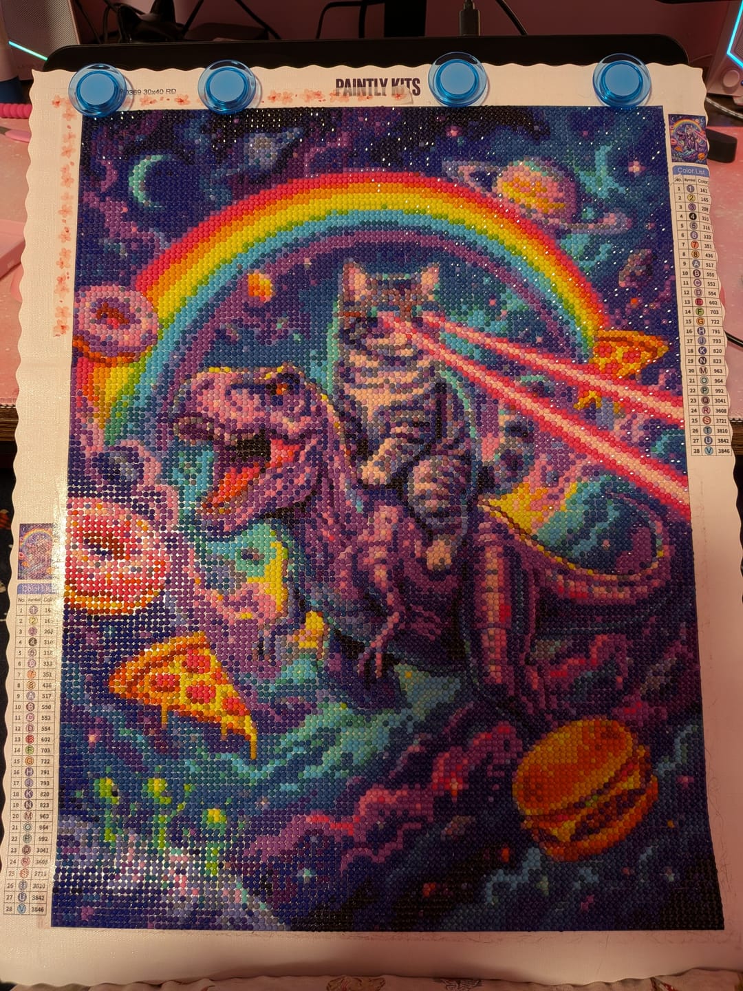 Customer photo review of Space Cat T-Rex (Diamond Painting)