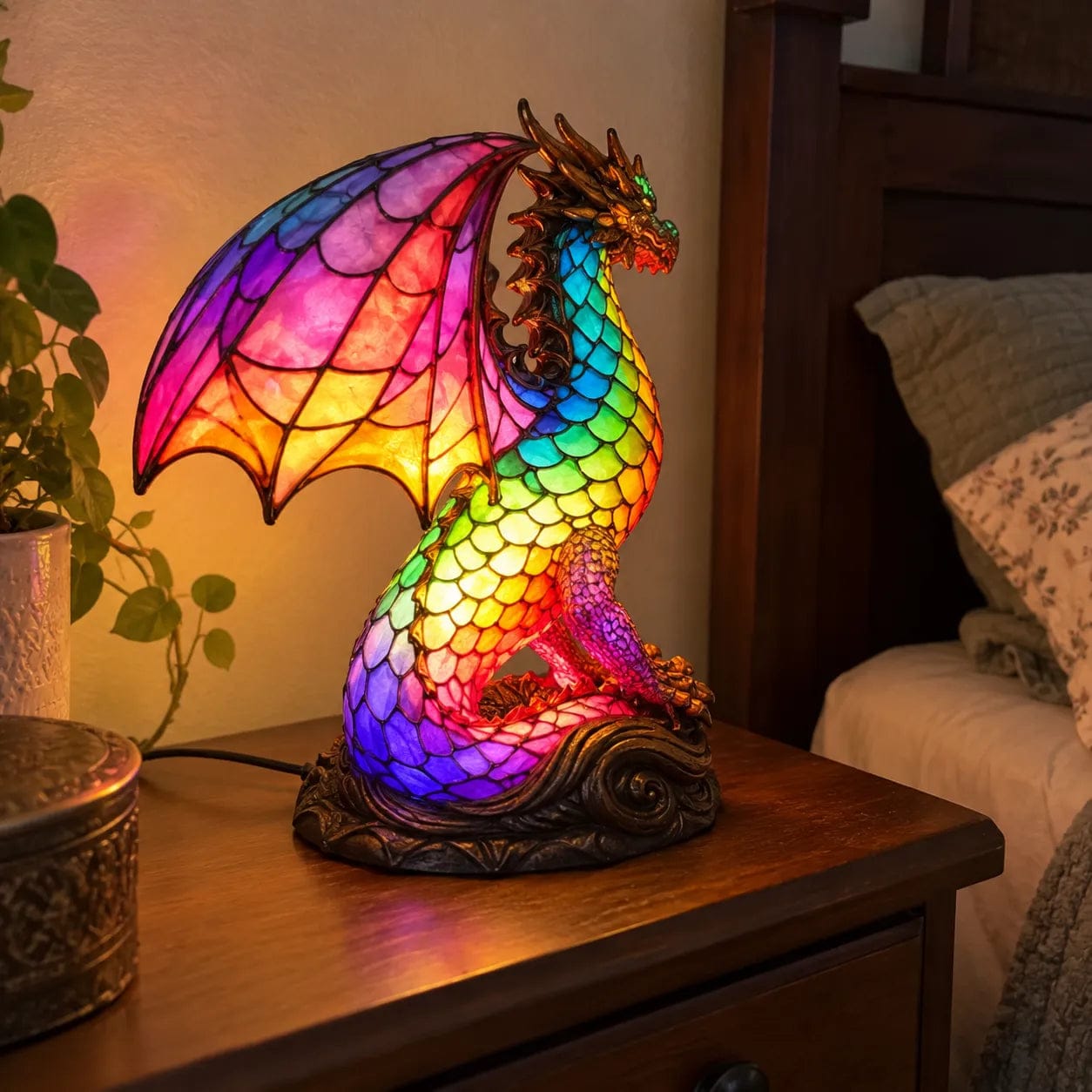 Customer photo review of Light Dragon - handmade lamp that makes hearts shine
