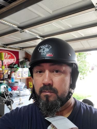 Customer photo review of Smallest Polo SOA  Half Helmet - Matte Black