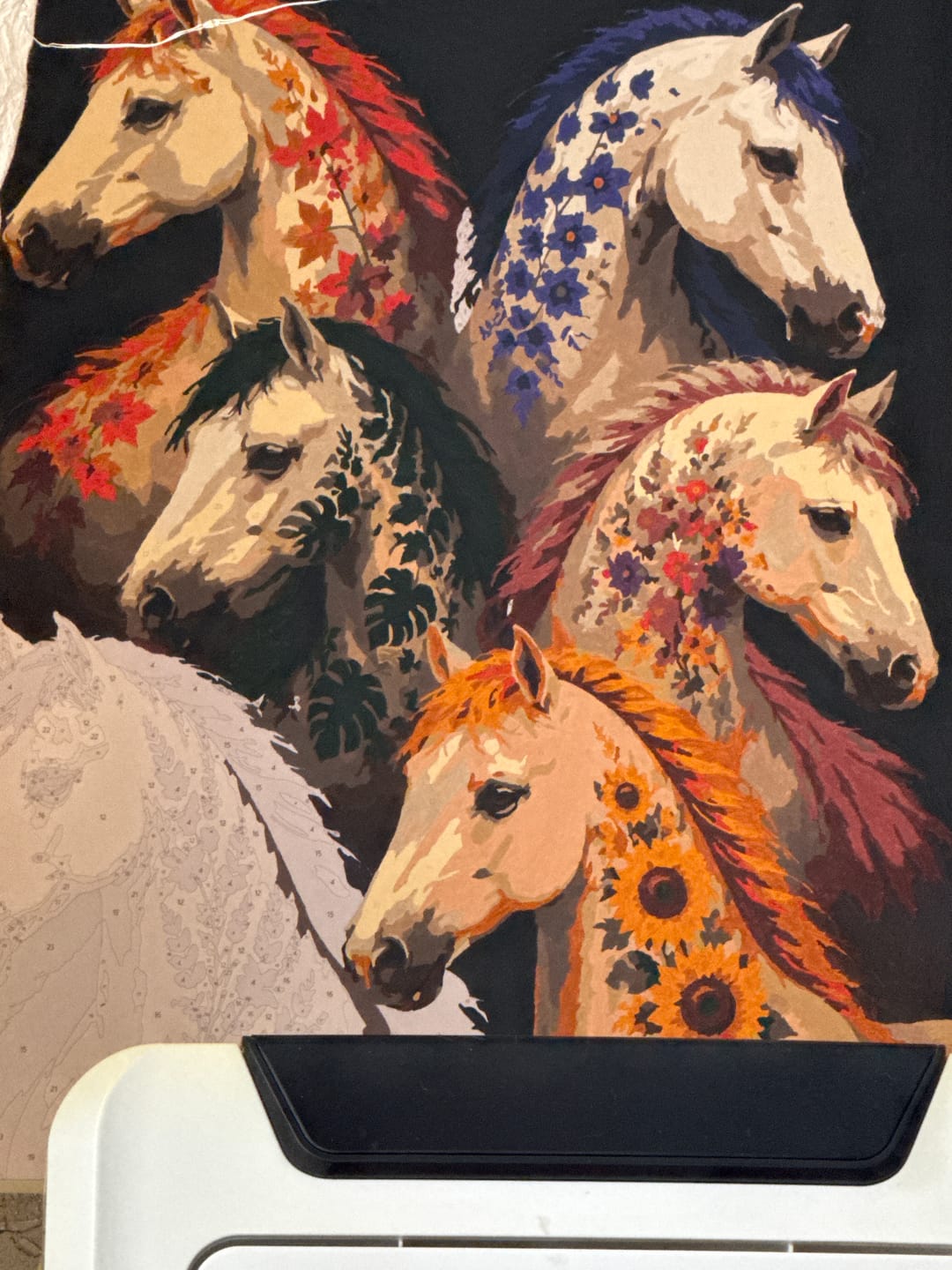 Customer photo review of Floral Horses | Paint by Number