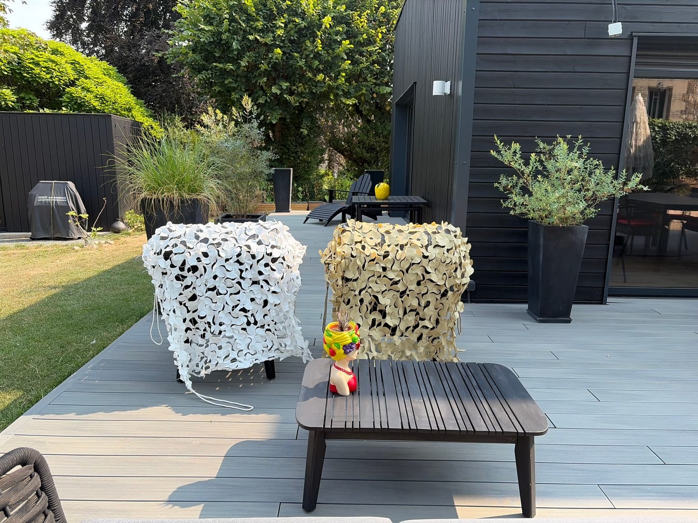 Customer photo review of Échantillon de voile d'ombrage camouflage