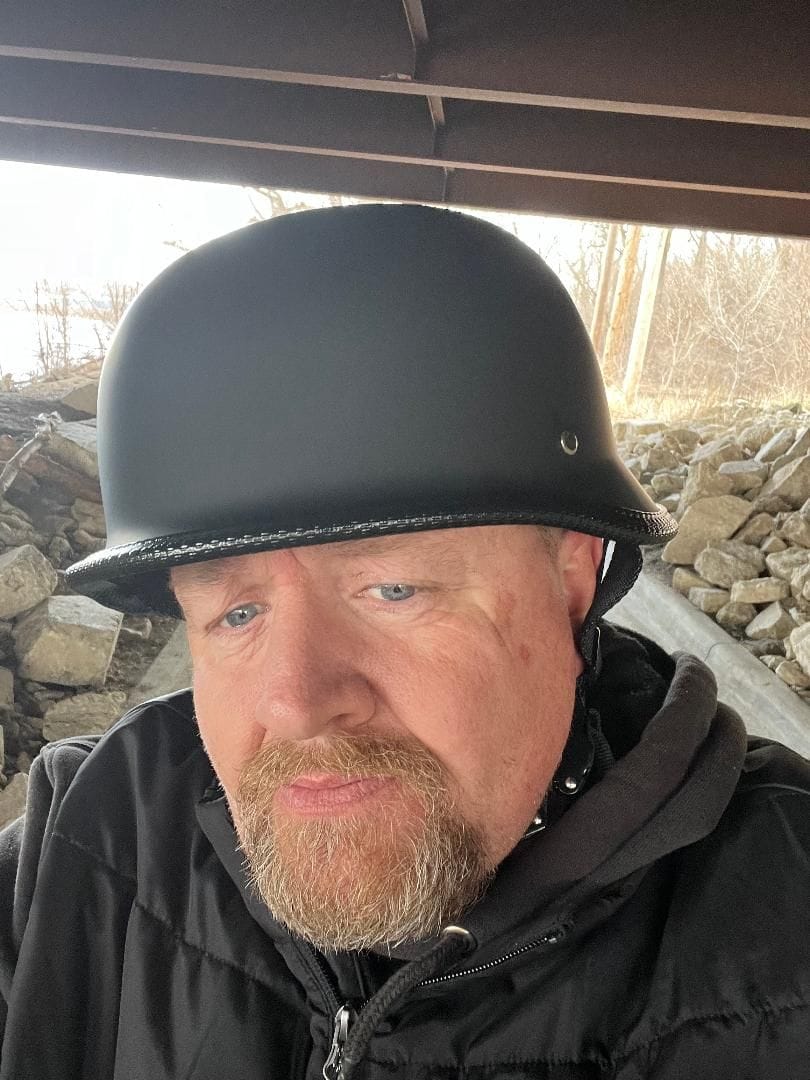 Customer photo review of German Style Mayan Half Helmet - Matte Black