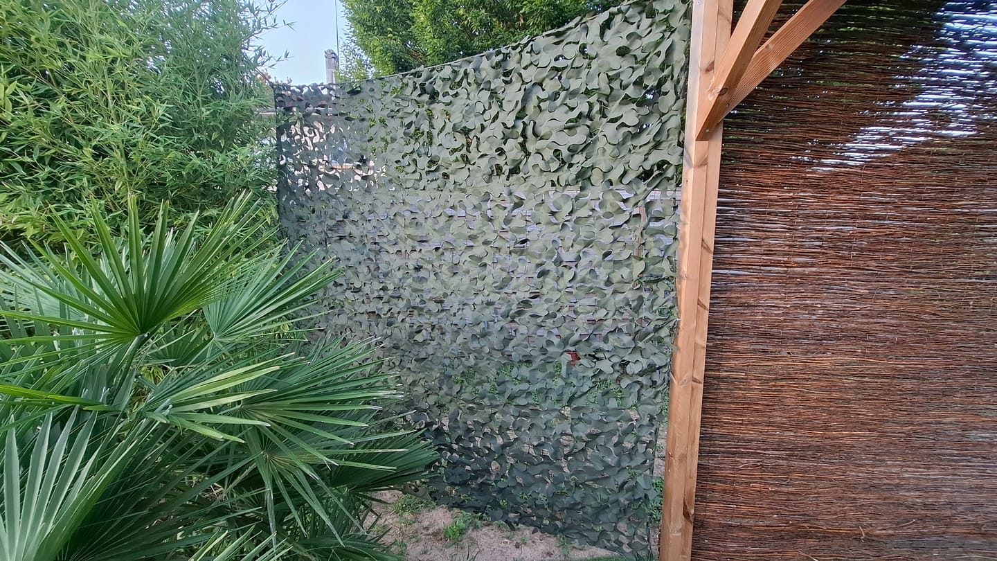 Customer photo review of Voile d'ombrage camouflage vert