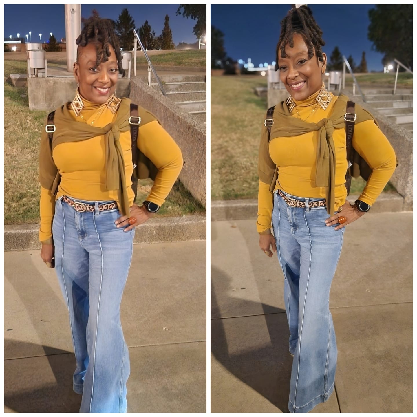 Customer photo review of Judy Blue High Waist Palazzo Jeans With Center Seam (3 Inseams)