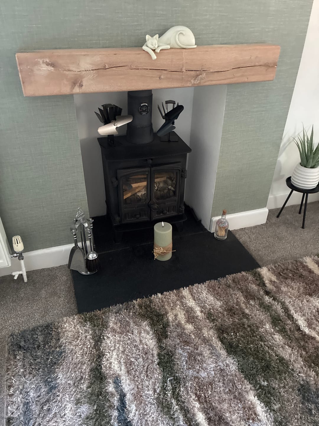 Customer photo review of Rustic Oak Fireplace Beam – 15cm × 10cm Mantel Beam