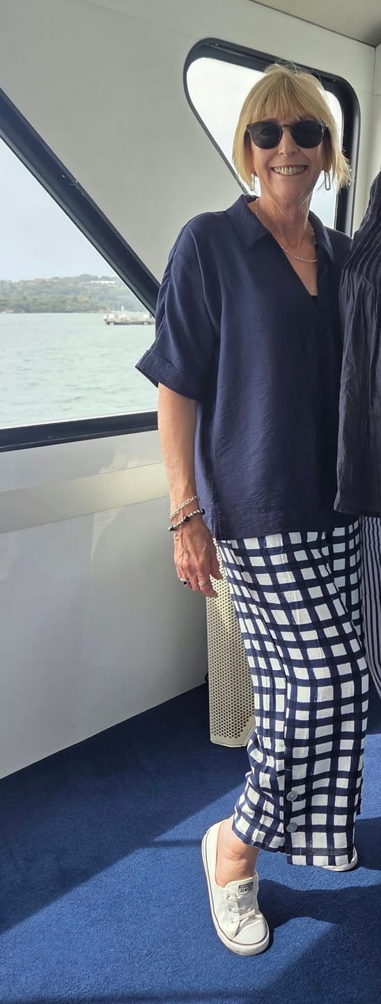 Customer photo review of Del Mar Pleat Detail Top - Navy