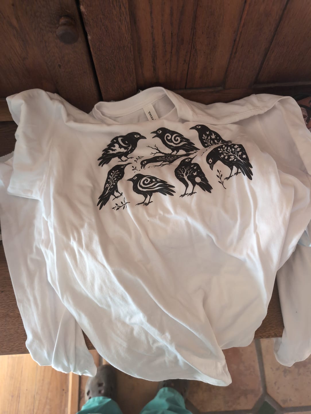 Customer photo review of Folk-Art Crows Long-Sleeve Tee