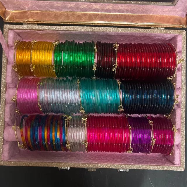 Customer photo review of Jelly Glass Bangles | 5 Colors Jelly Bangles Set | Kashmiri Silver Ghungroo Bangles | Water Glass Bangles  | Water Bangles
