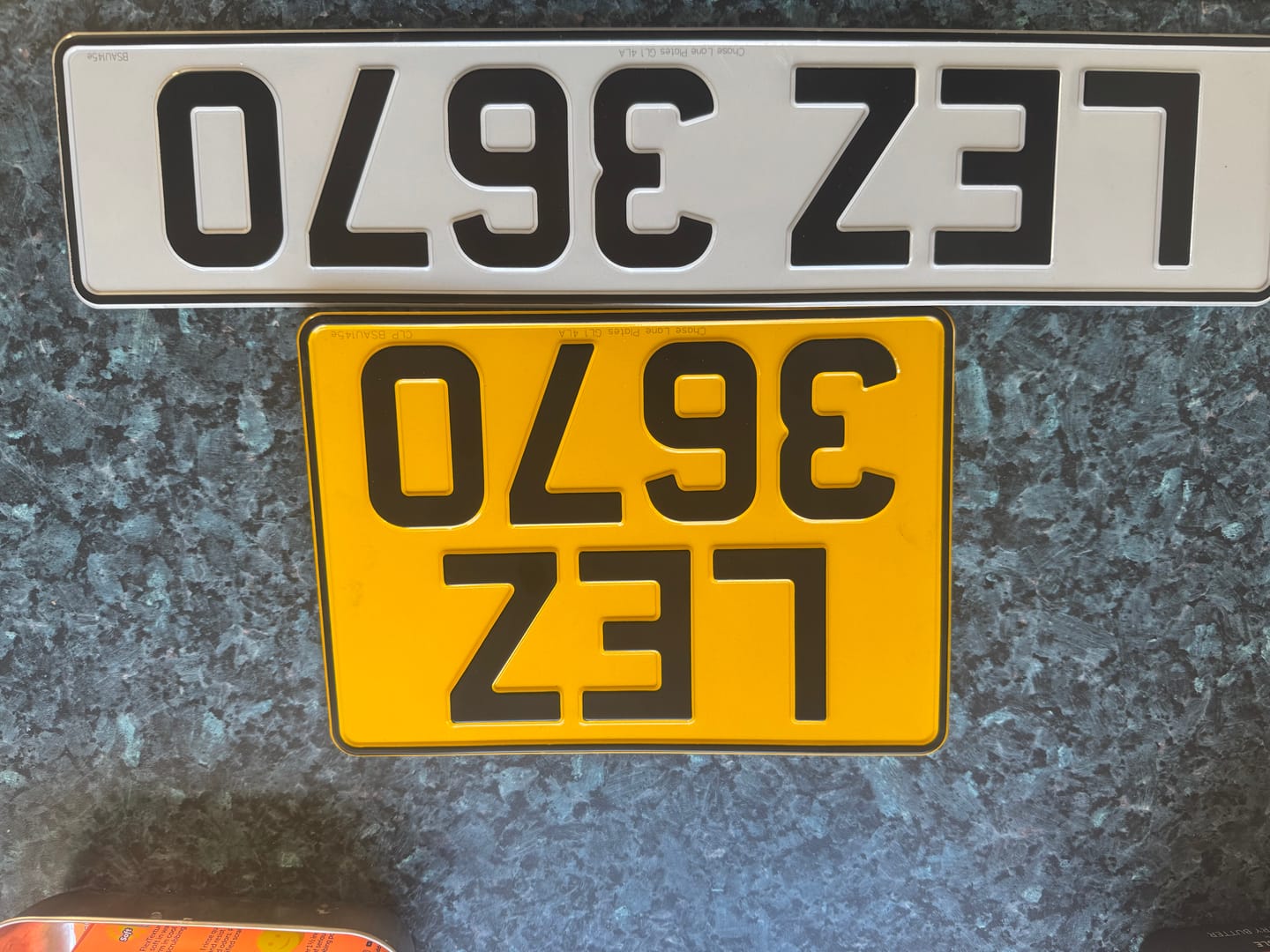 Customer photo review of Metal Pressed Number Plate - 520x111mm & 11x8