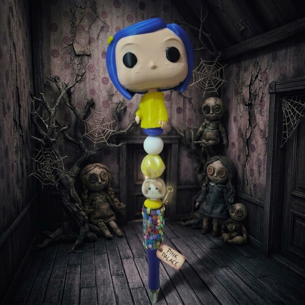 Customer photo review of 3D Blue Hair Girl Printed Pen Topper (No Hole)