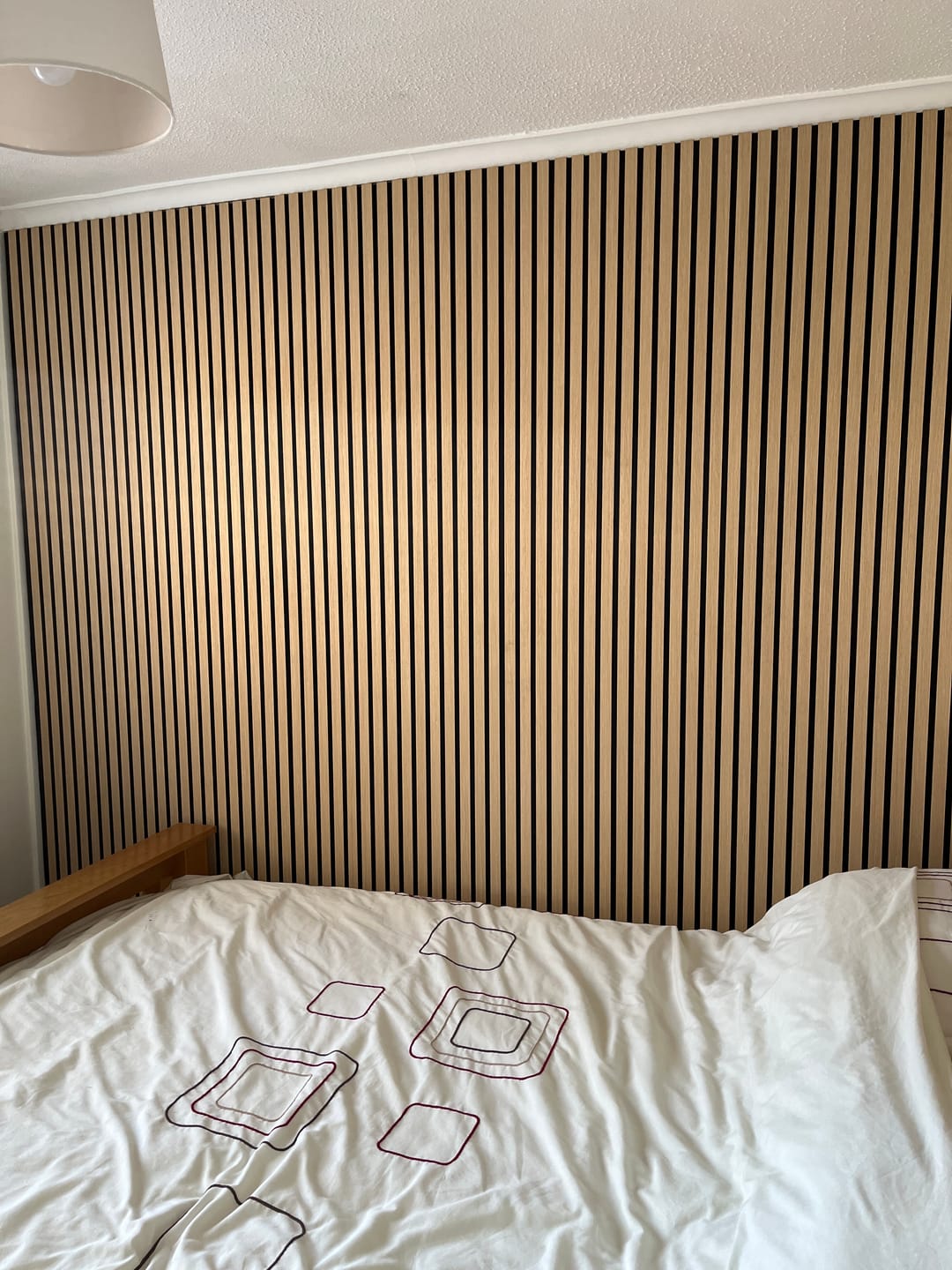 Customer photo review of Acoustic Slat Wall Panels Wooden Decorative Wall Panels Natural Oak Premium 2.4m x 0.6m