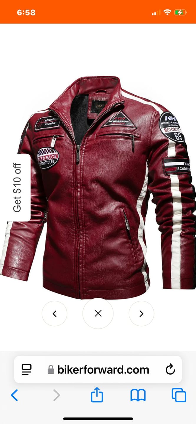Customer photo review of Racing Pilot Style Motorcycle Leather Jacket