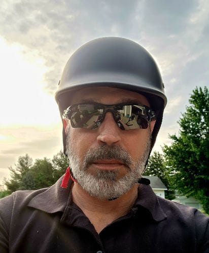 Customer photo review of Smallest Polo SOA  Half Helmet - Matte Black