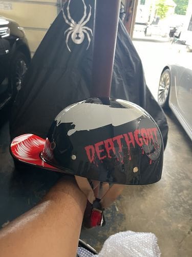 Customer photo review of Baseball Motorcycle Helmet Built-in Visor
