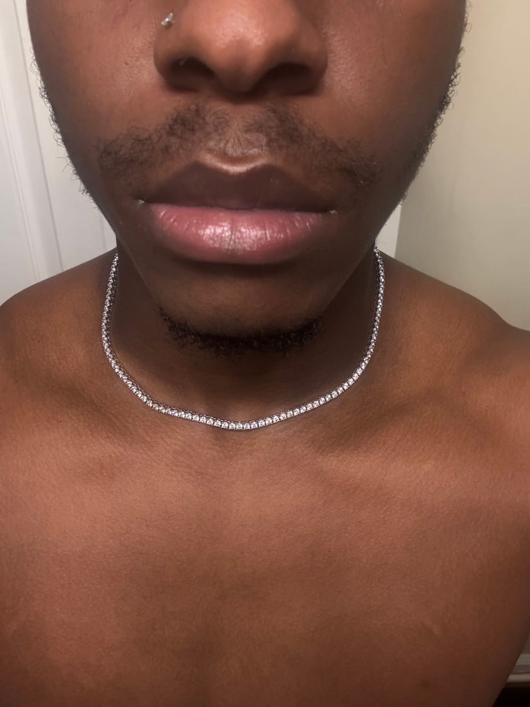 Customer photo review of 3mm Diamond Tennis Chain - 14k White Gold