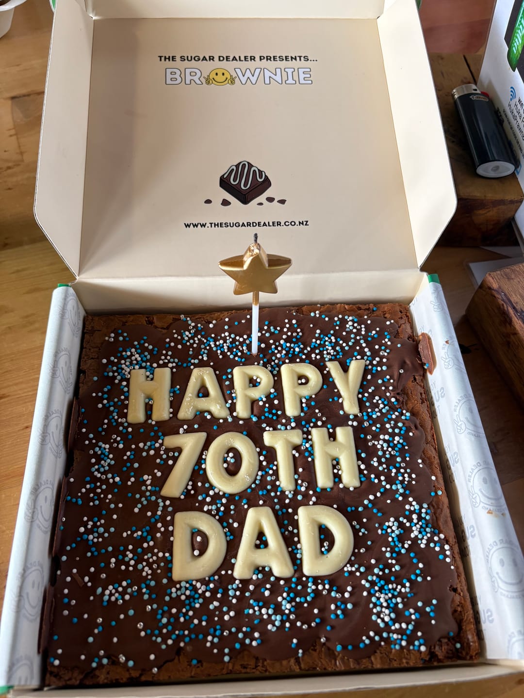 Customer photo review of OG custom message brownie