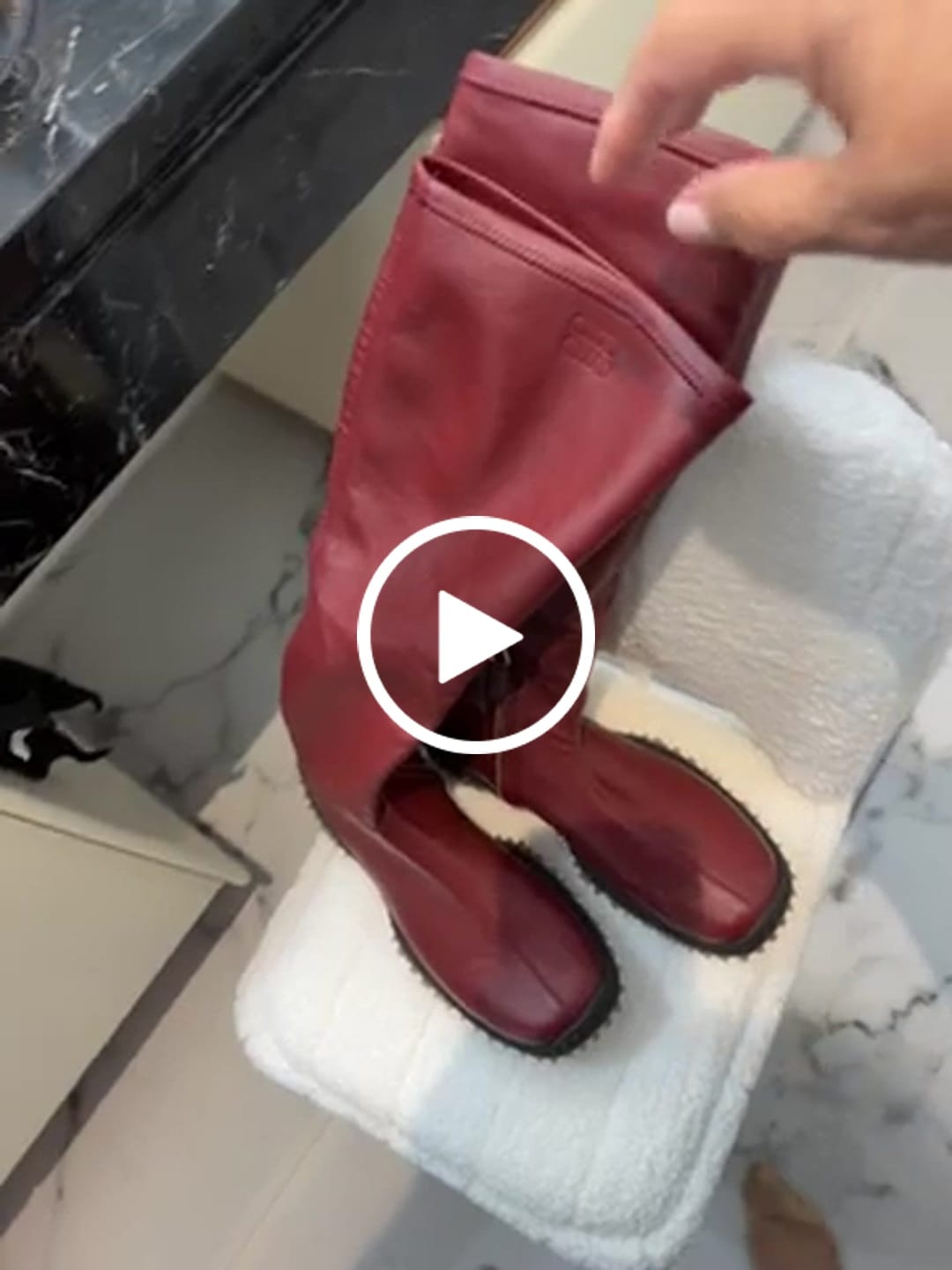 Customer video review of Miu Miu 2026 Stretch Knee-High Boots Leather 989560
