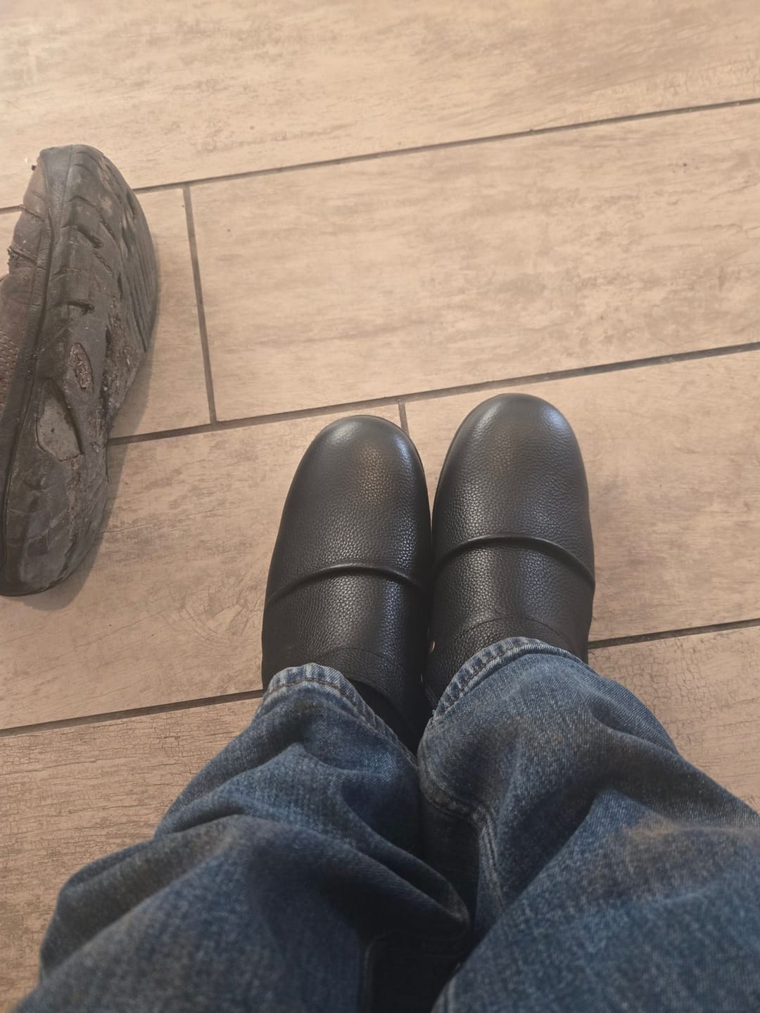 Customer photo review of Otto's Leather Motorcycle Biker Boots