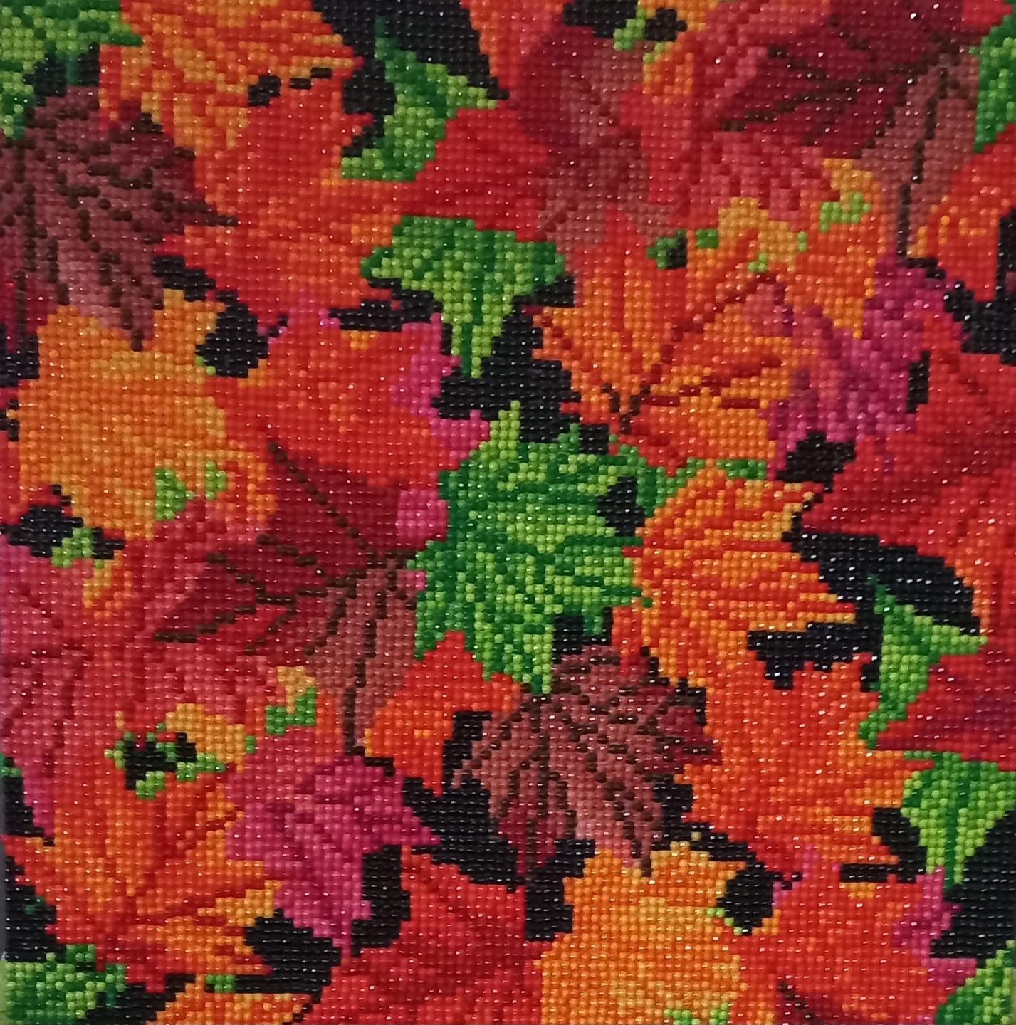 Customer photo review of Falling Leaves Crystal Art Canvas Kit 30x30cm