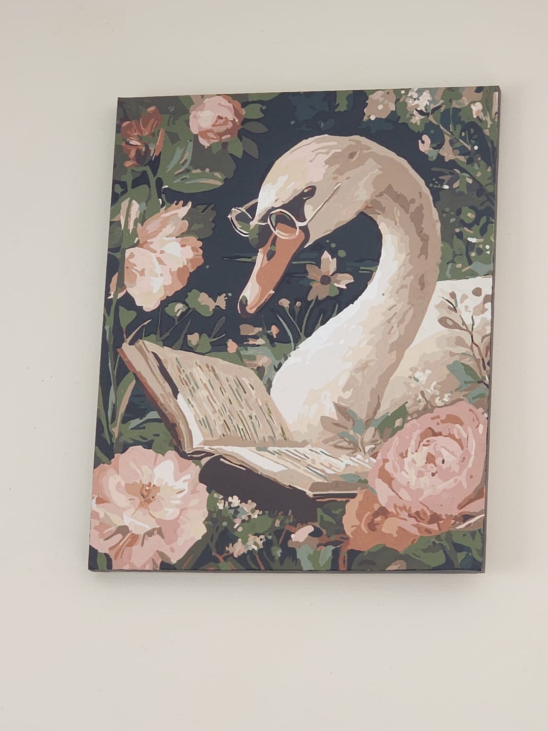 Customer photo review of Reading swan | Paint by Number