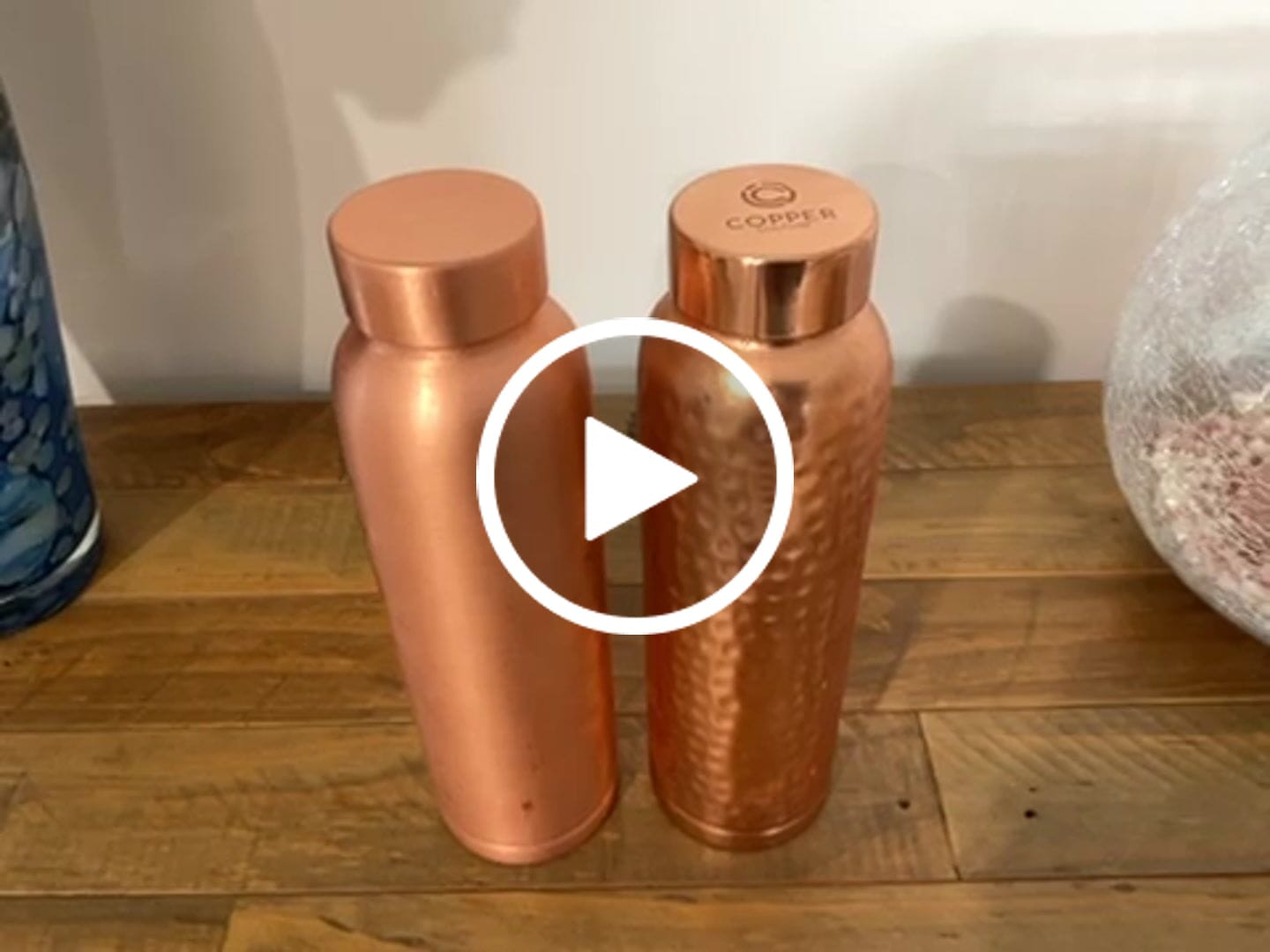 Customer video review of Hammered Pure Copper Water Bottle 950ml
