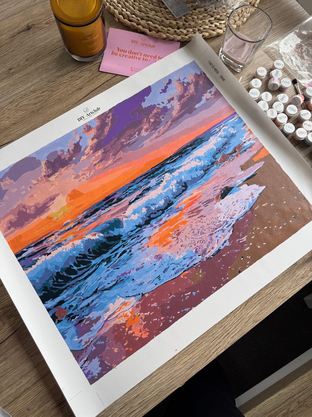 Customer photo review of Pink sunset | Paint by Number