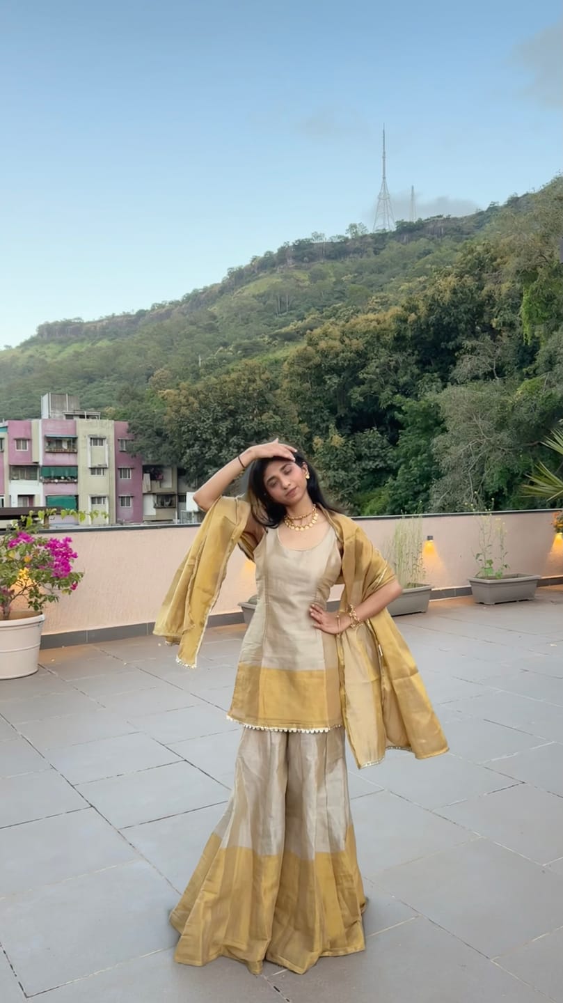 Customer photo review of Malang Soft Gold Kurta Sharara Set