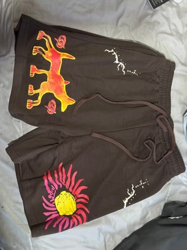 Customer photo review of Cactus Jack Letter Graffiti  Shorts