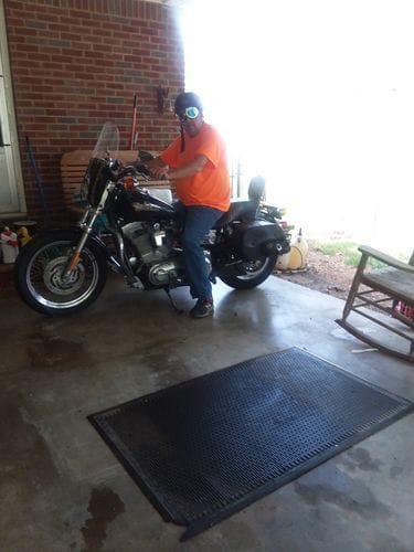Customer photo review of German Leather Half Helmet - Vintage Black