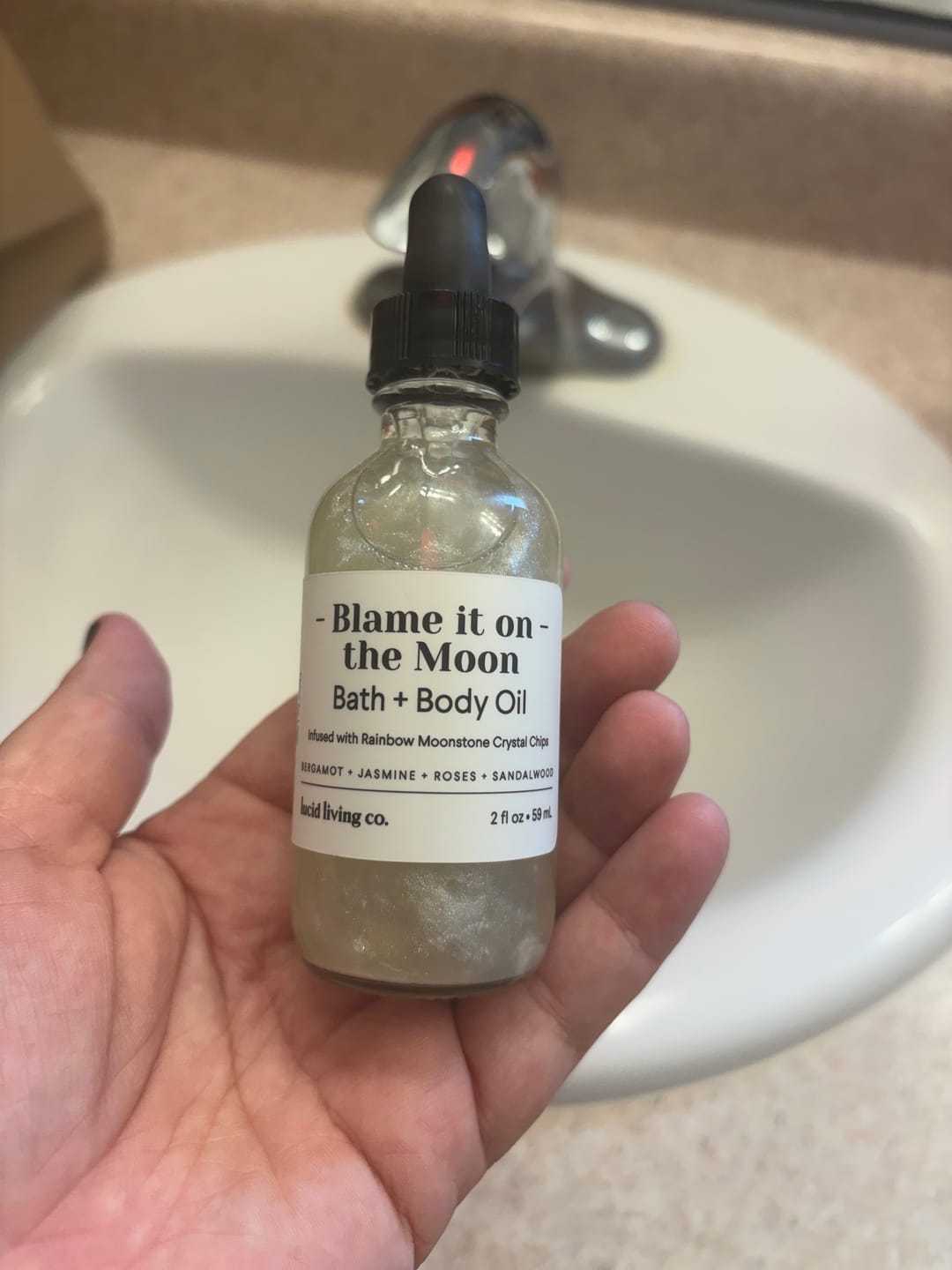 Customer photo review of Blame it on the Moon Bath & Body Oil
