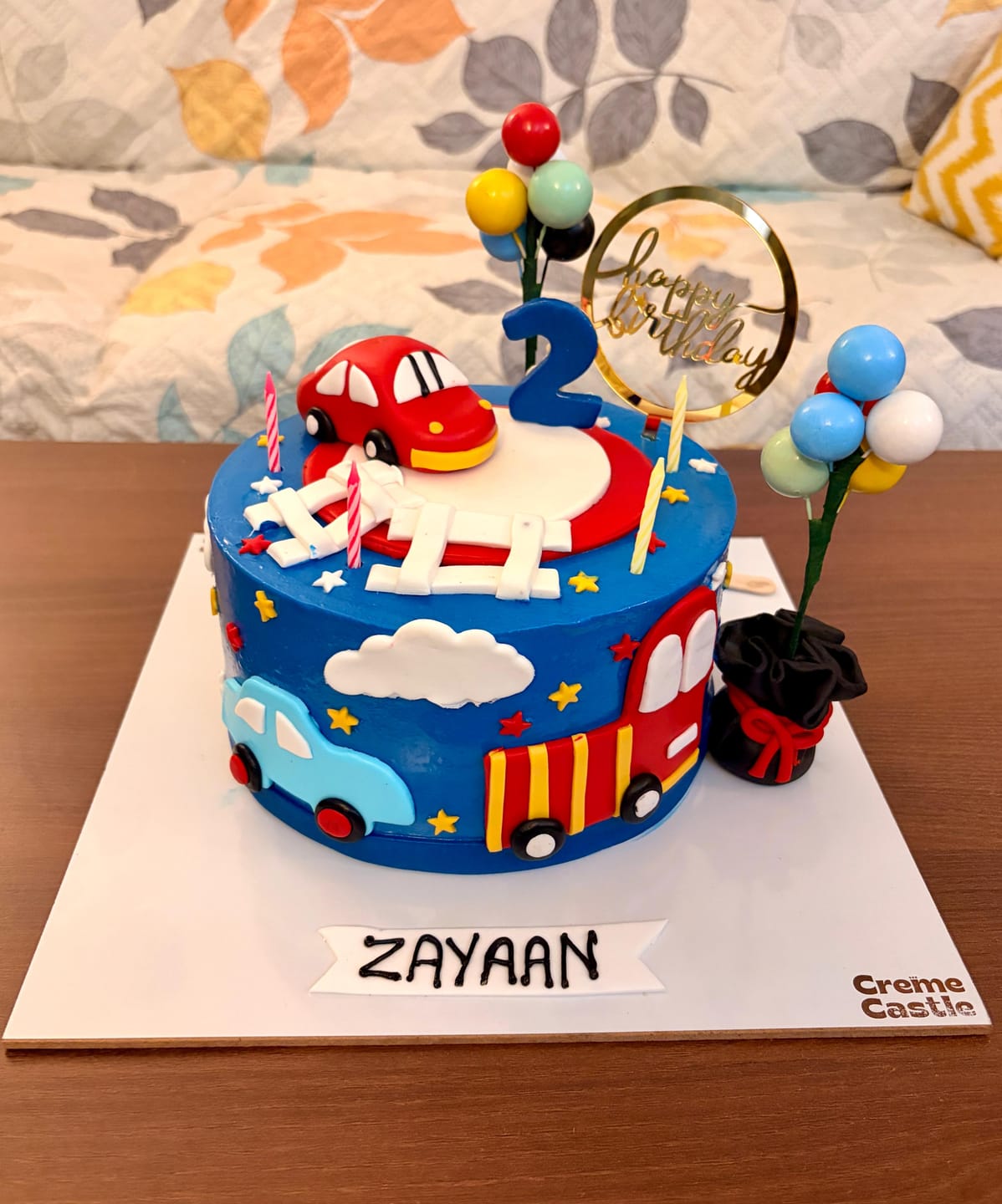 Customer photo review of Balloon Car Race Cake