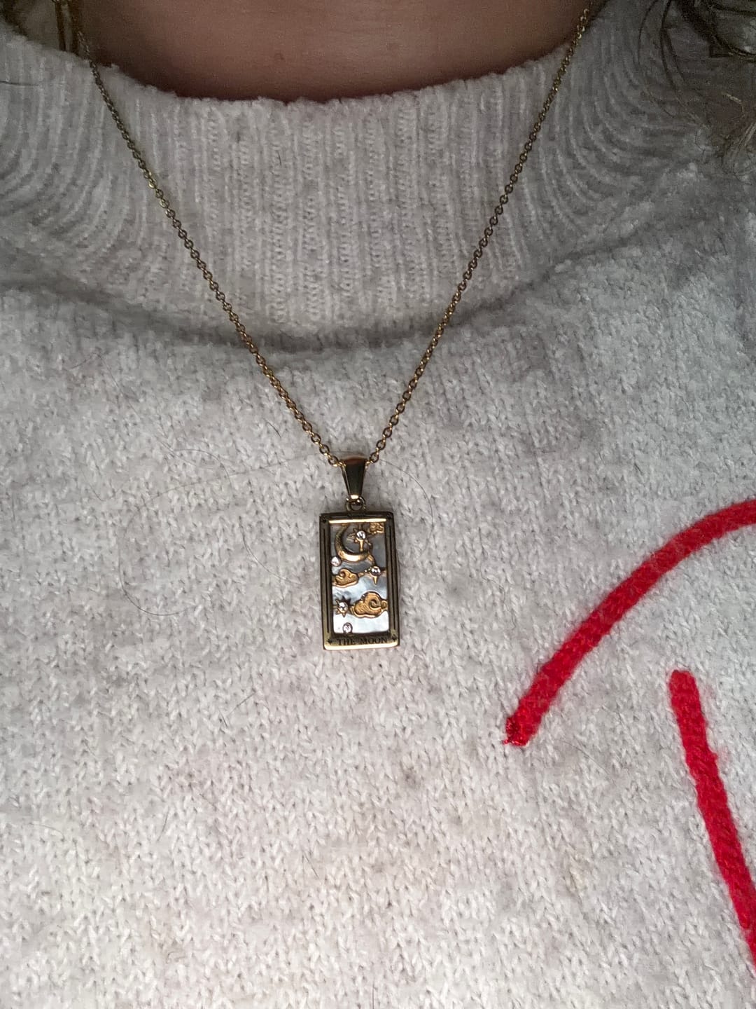 Customer photo review of The Moon - Tarot Card Necklace