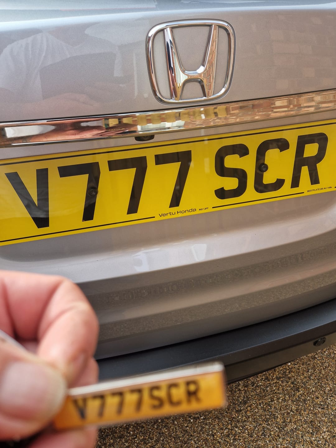 Customer photo review of Personalised Metal Number Plate Keyring - Premium Custom Car Gift
