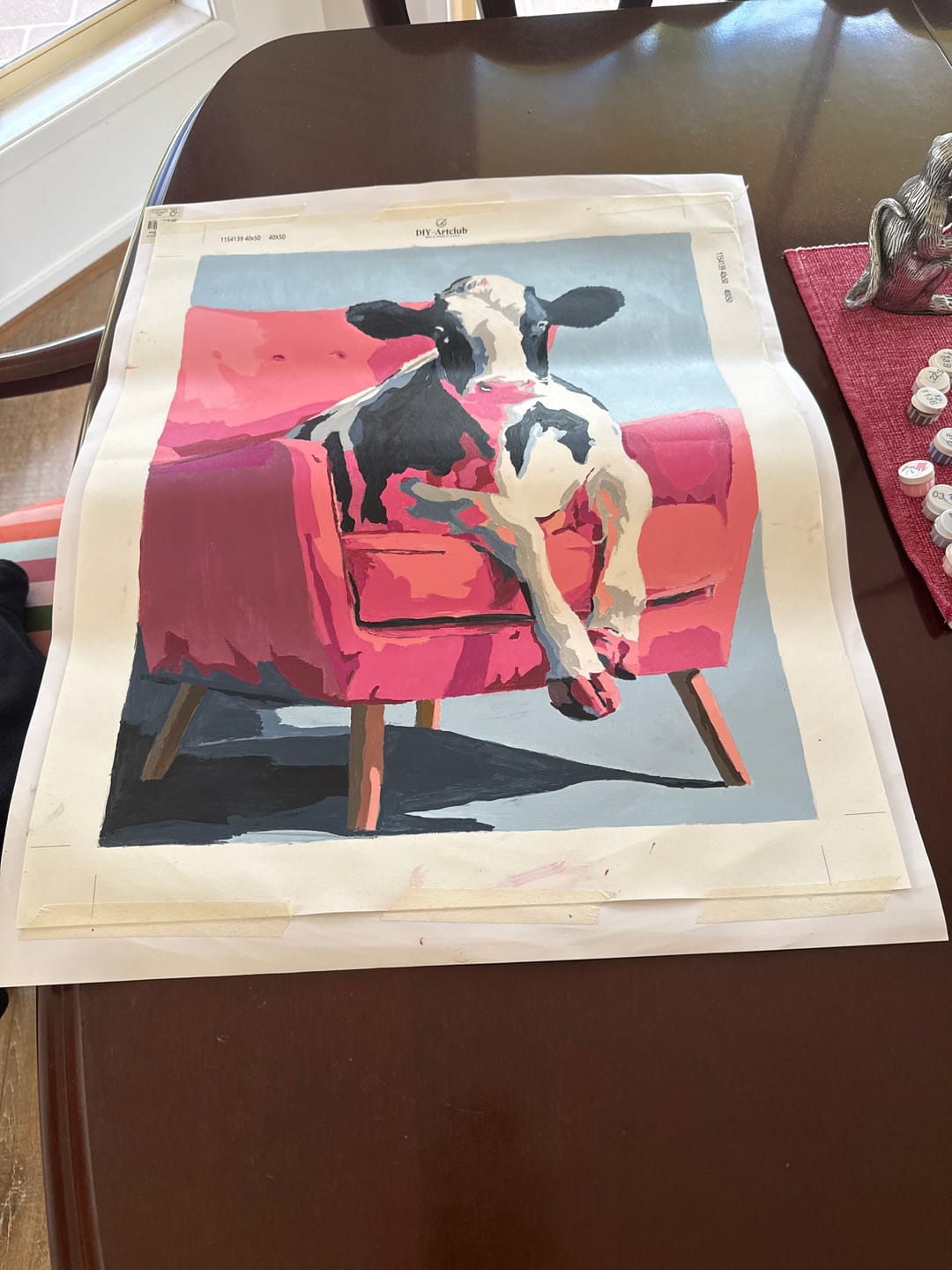 Customer photo review of Cow on Couch | Paint by Number