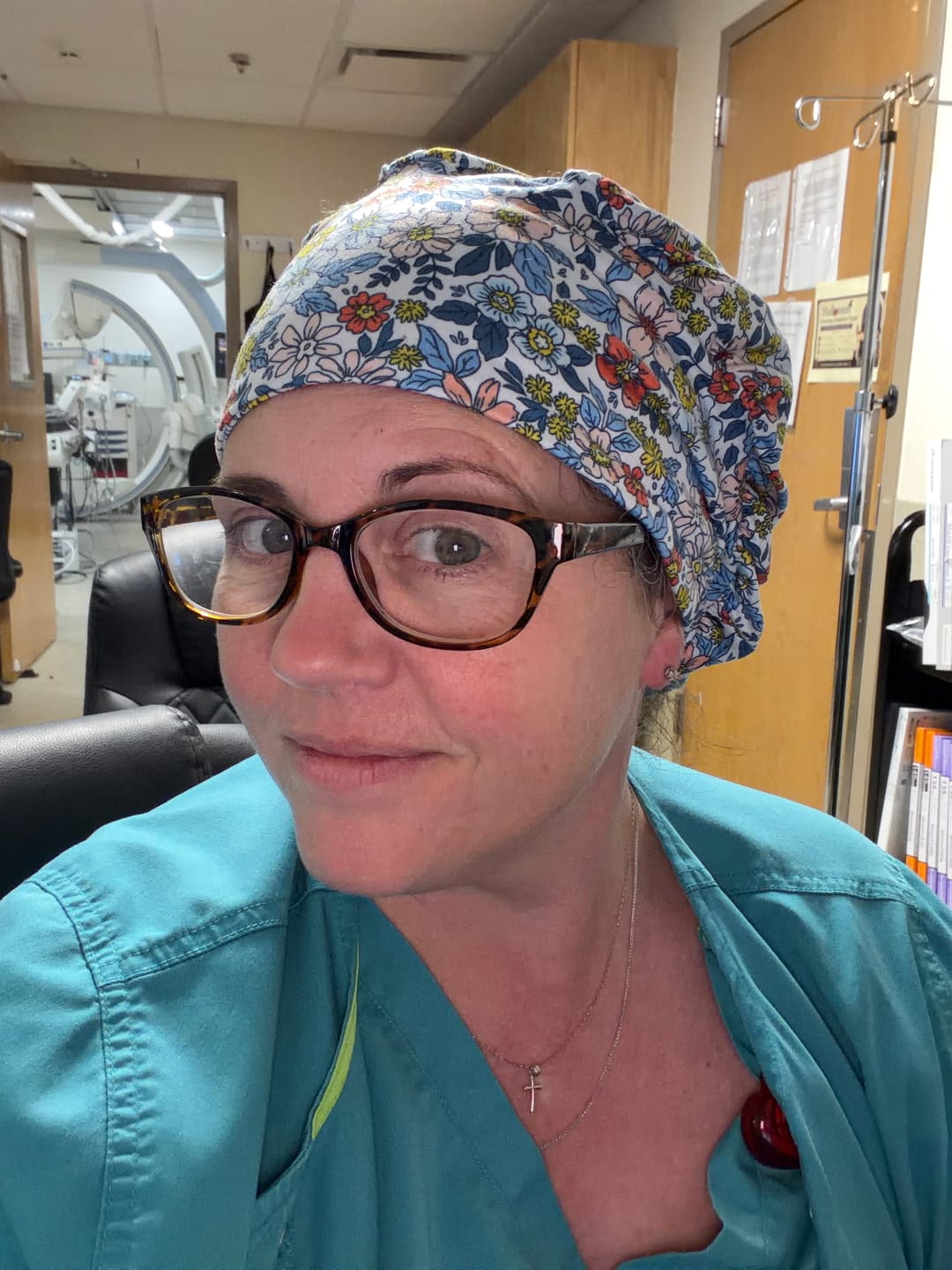 Customer photo review of CloudCaps Scrub Cap | Primary Bloom