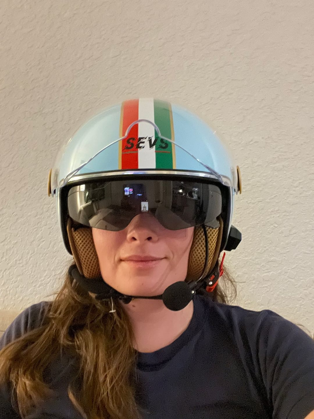 Customer photo review of RetroRide Smart Bluetooth Open-Face Motorcycle Helmet with Dual Sun Visors