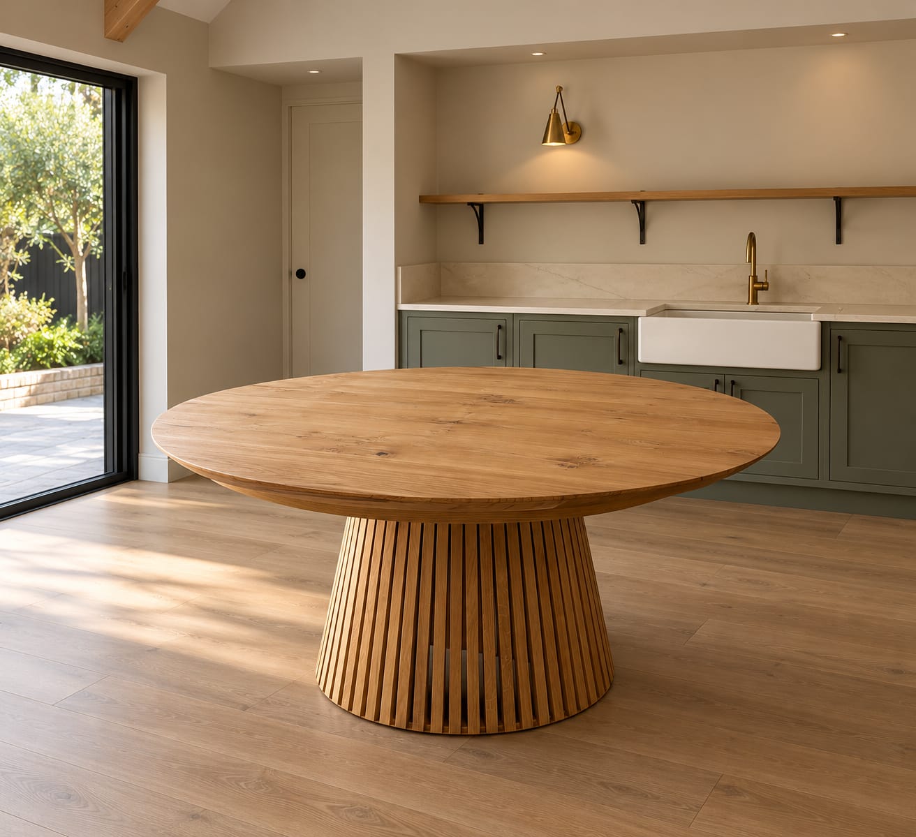 Customer photo review of Vivien Extendable Round Oak Dining Table