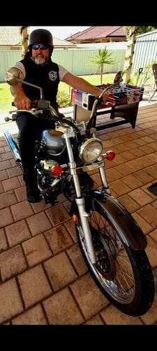Customer photo review of German Style Mayan Half Helmet - Matte Black