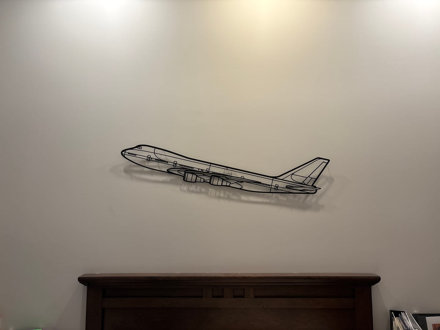 Customer photo review of 747-200B Silhouette Metal Wall Art