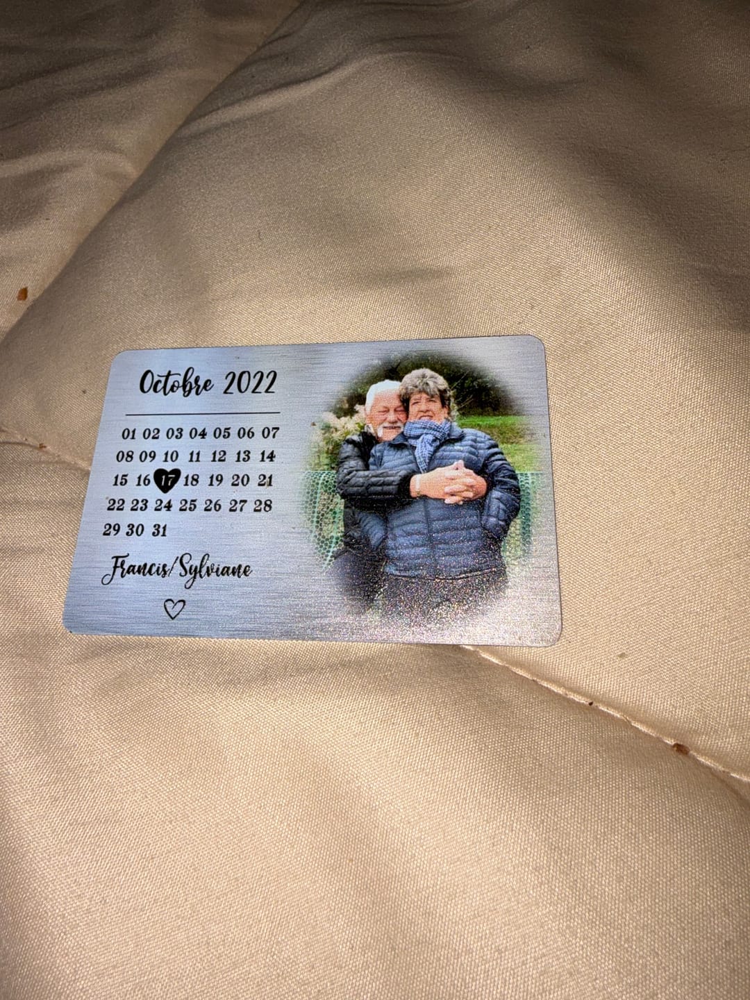 Customer photo review of Un jour spécial - Carte personnalisée pour portefeuille