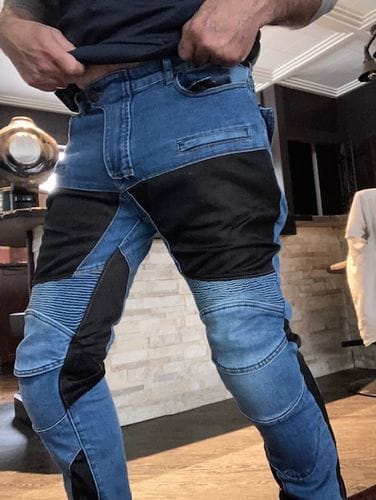 Customer photo review of GR Motorcycle Pants Waterproof Jeans with Armor Protector Pads