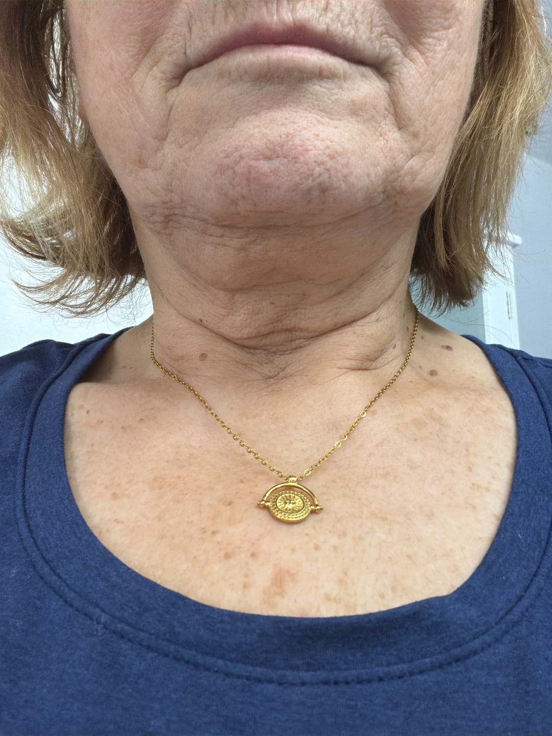 Customer photo review of Golden Sun Coin Necklace