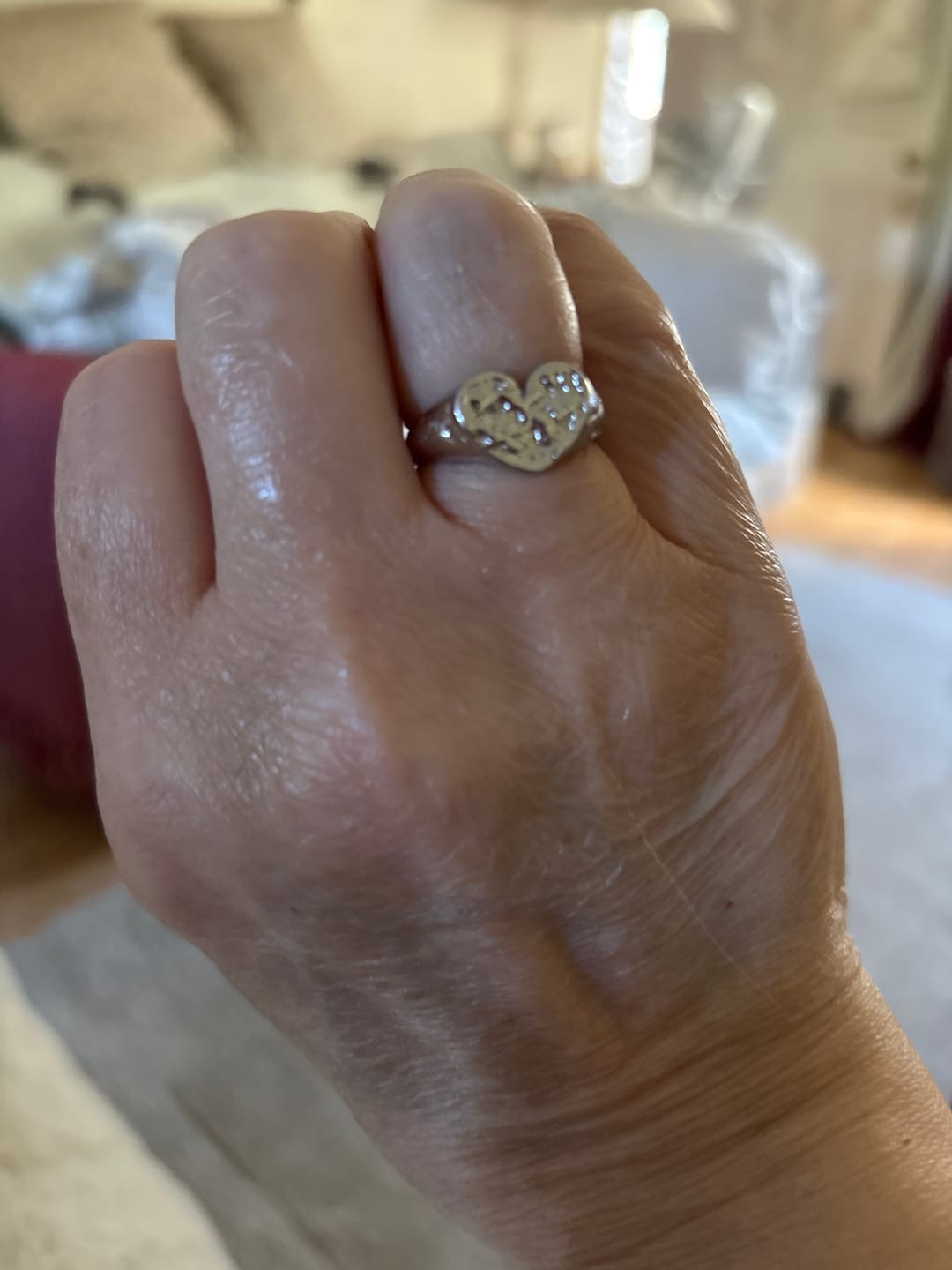 Customer photo review of Heart Signet Ring