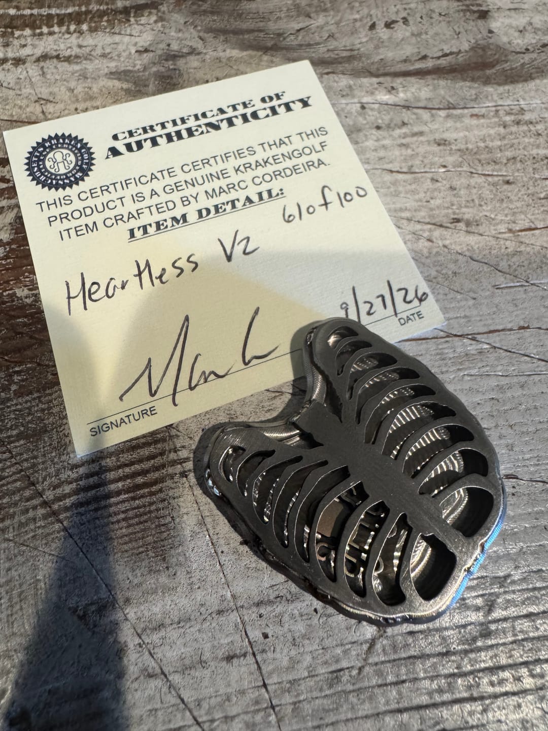 Customer photo review of HEARTLESS V2 - Black Stainless Steel