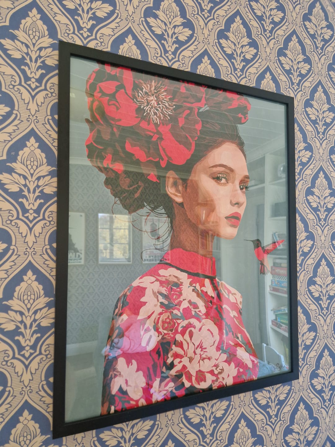 Customer photo review of Scarlet Blossom Muse | Paint by Number