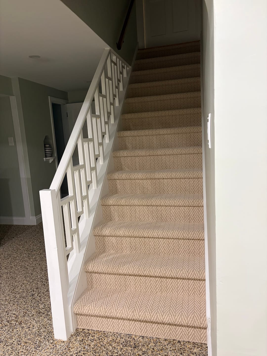 Customer photo review of Anderson Tuftex Boutique Herringbone Stair Runner
