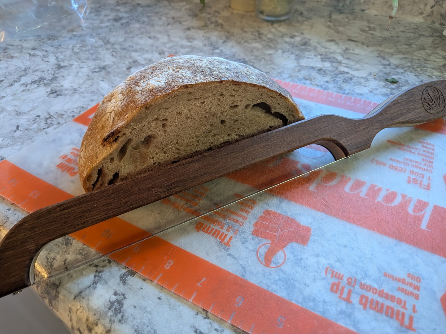 Customer photo review of Sourdough Bread Knife — Engraved Artisan Slicing Knife