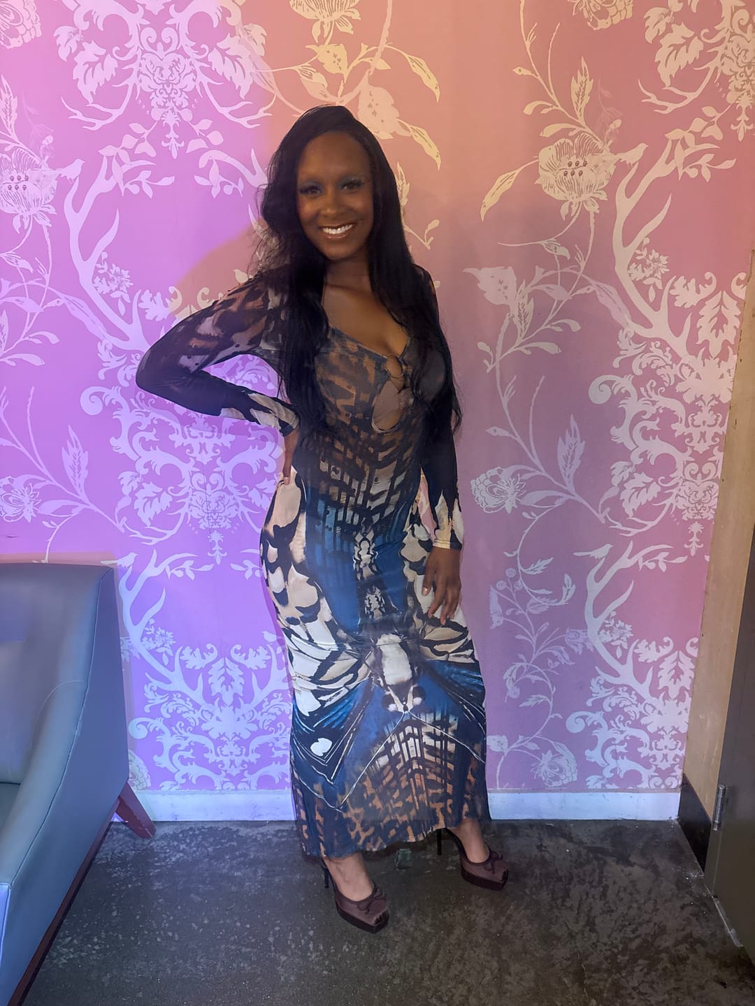 Customer photo review of Butterfly Wing Mesh Maxi